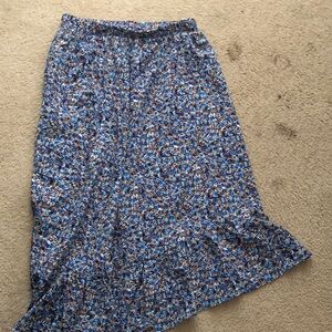 SHEIN Blue Floral Midi Skirt